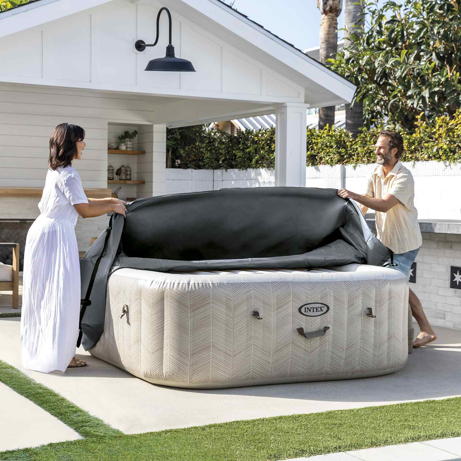 INTEX Învelitoare pentru spa INTEX Gri închis 175 x 175 x 72 cm PVC