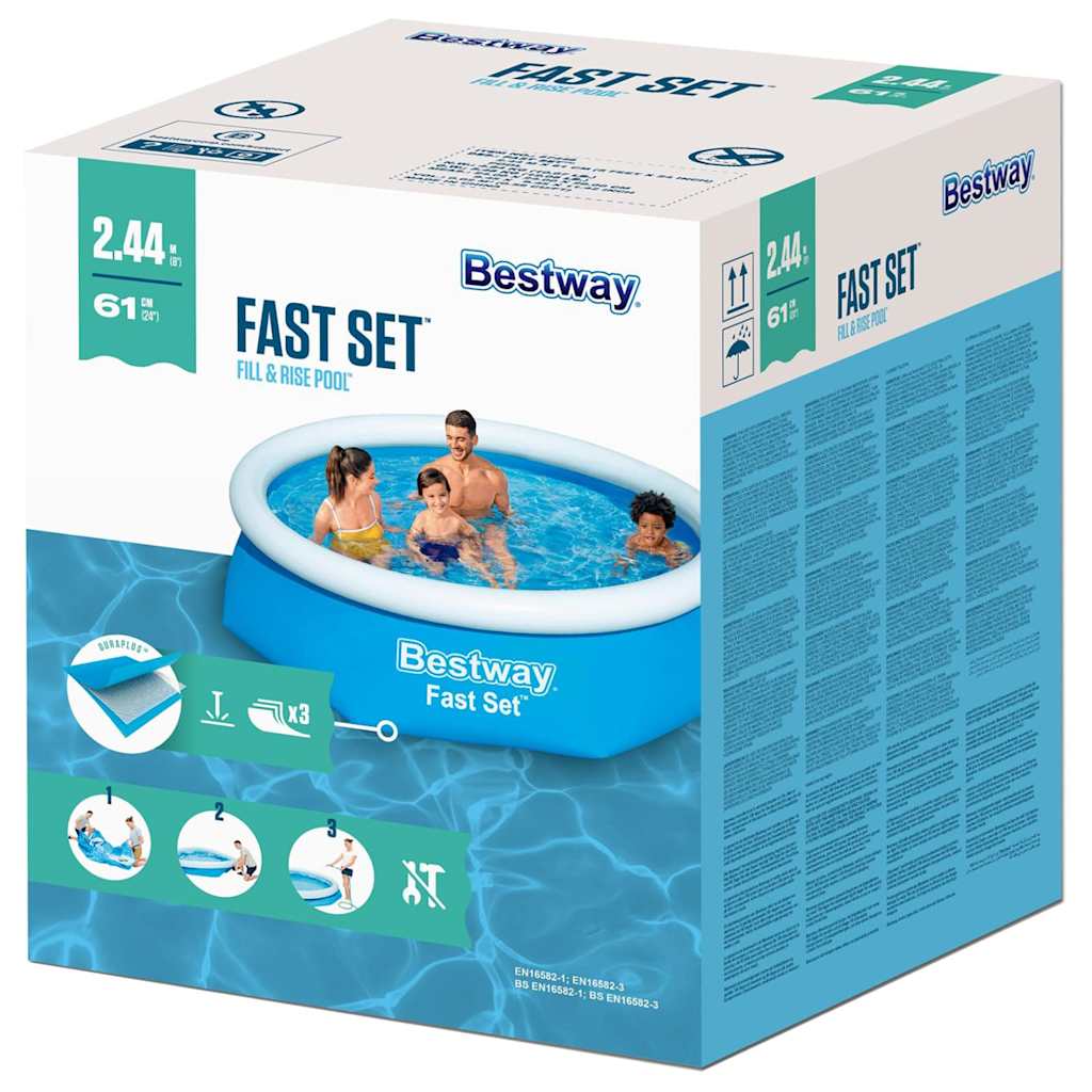 Alternativ bild 1 för Bestway Fast Set Familjepool (244 x 61 cm)