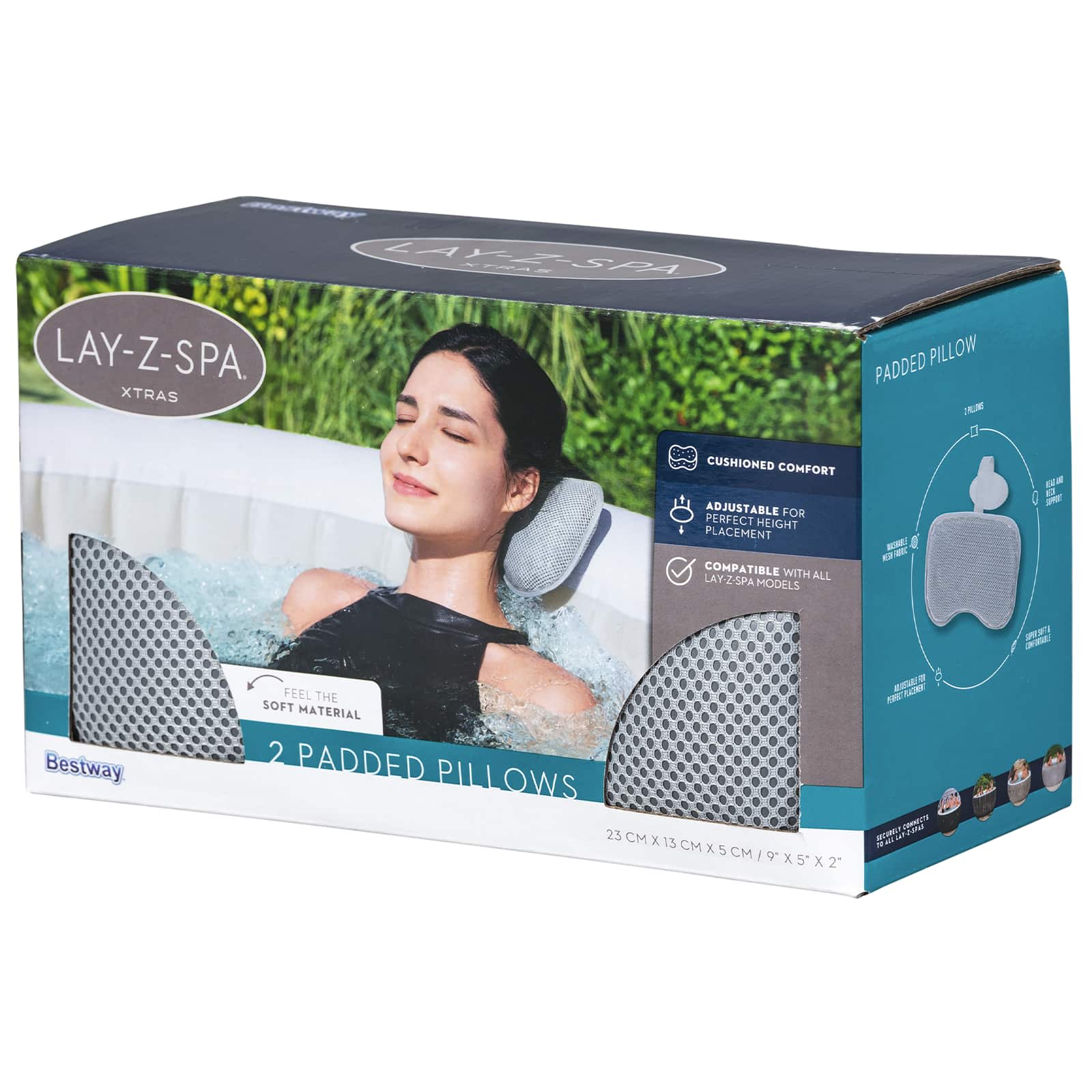Bestway Spa badkussen 2 st Staal en PVC Grijs image 5