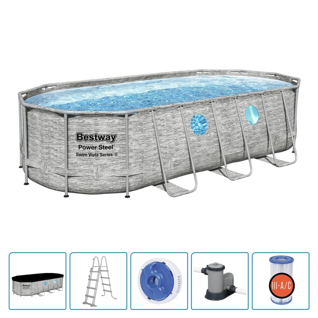 Bestway Bazénová sada Power Steel Swim Vista Series 549 x 274 x 122 cm