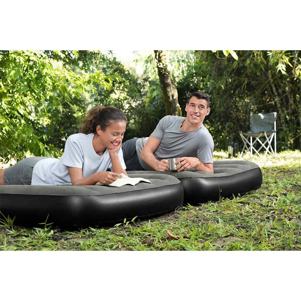 Bestway Luchtbed 3-in-1 opblaasbaar 188x99x25 cm zwart en grijs afbeelding