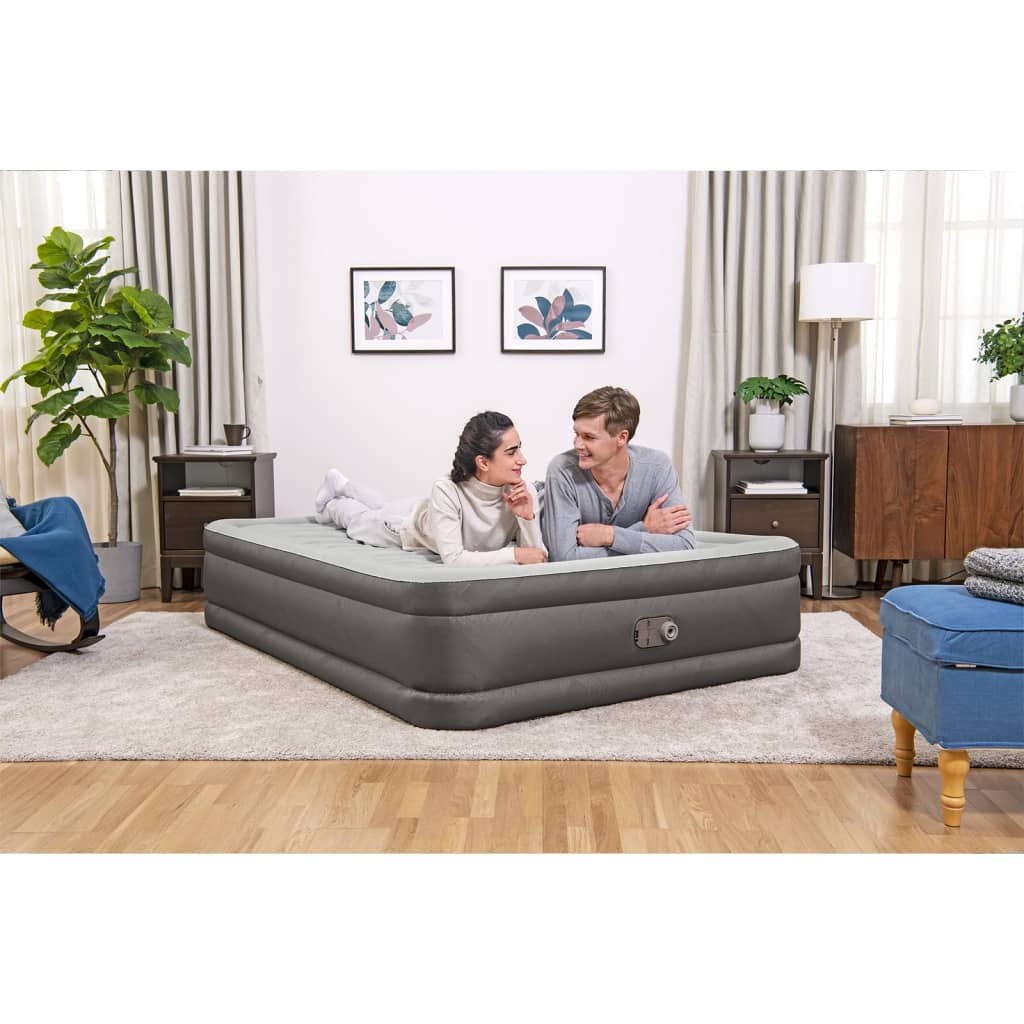 Bestway Fortech Luftmadrass med inbyggd pump 203x152x46 cm