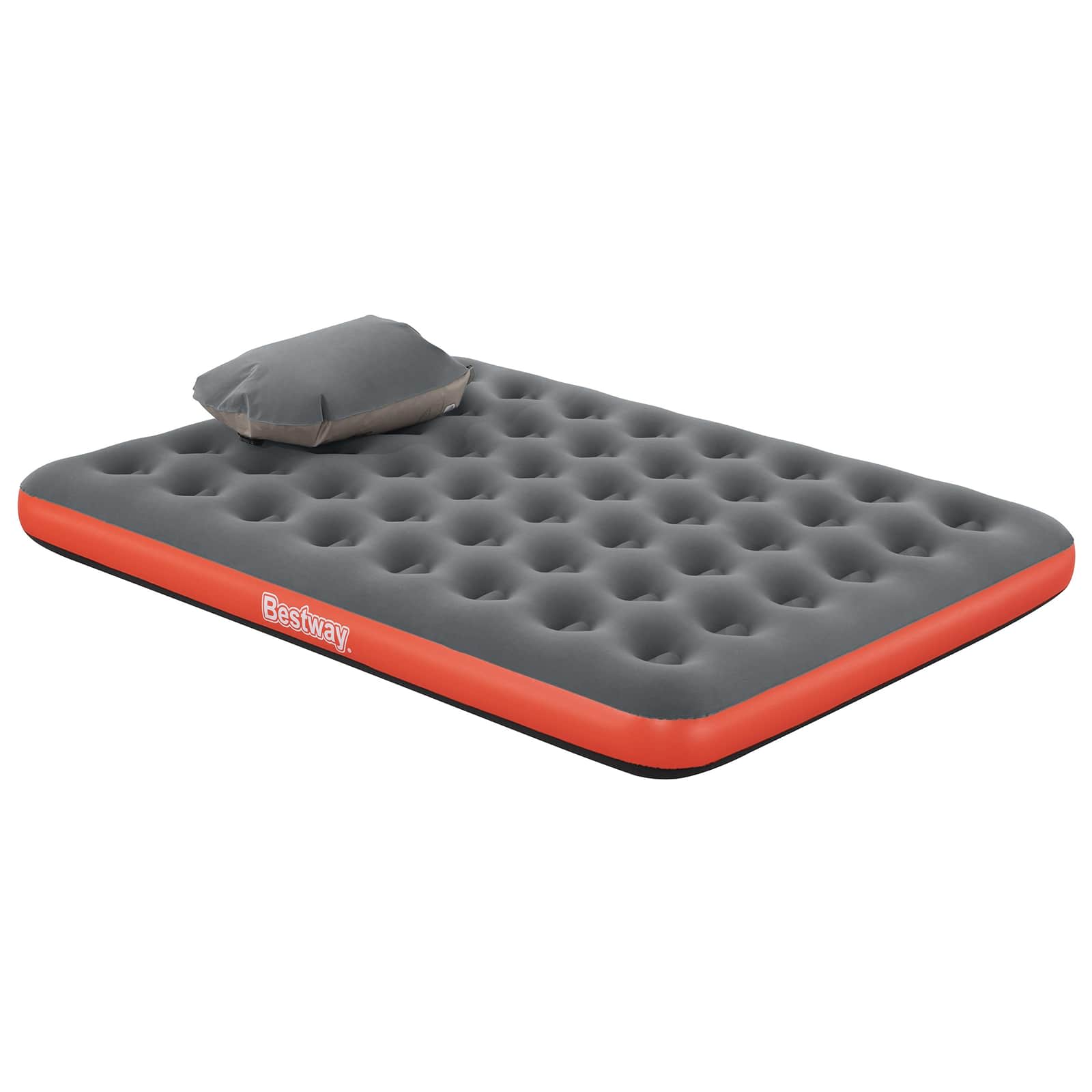 Bestway Въздушен матрак 2-местен 203 x 152 x 22 cm Сив и червен