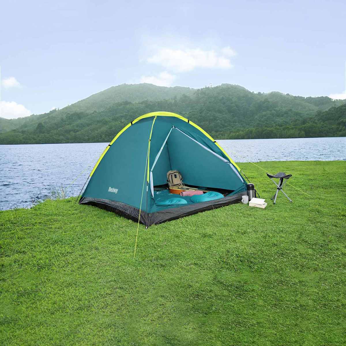 Bestway Smart Mount telt Grøn 1,45 x 2,05 x 1 m 190 T polyester stof - Billede 3