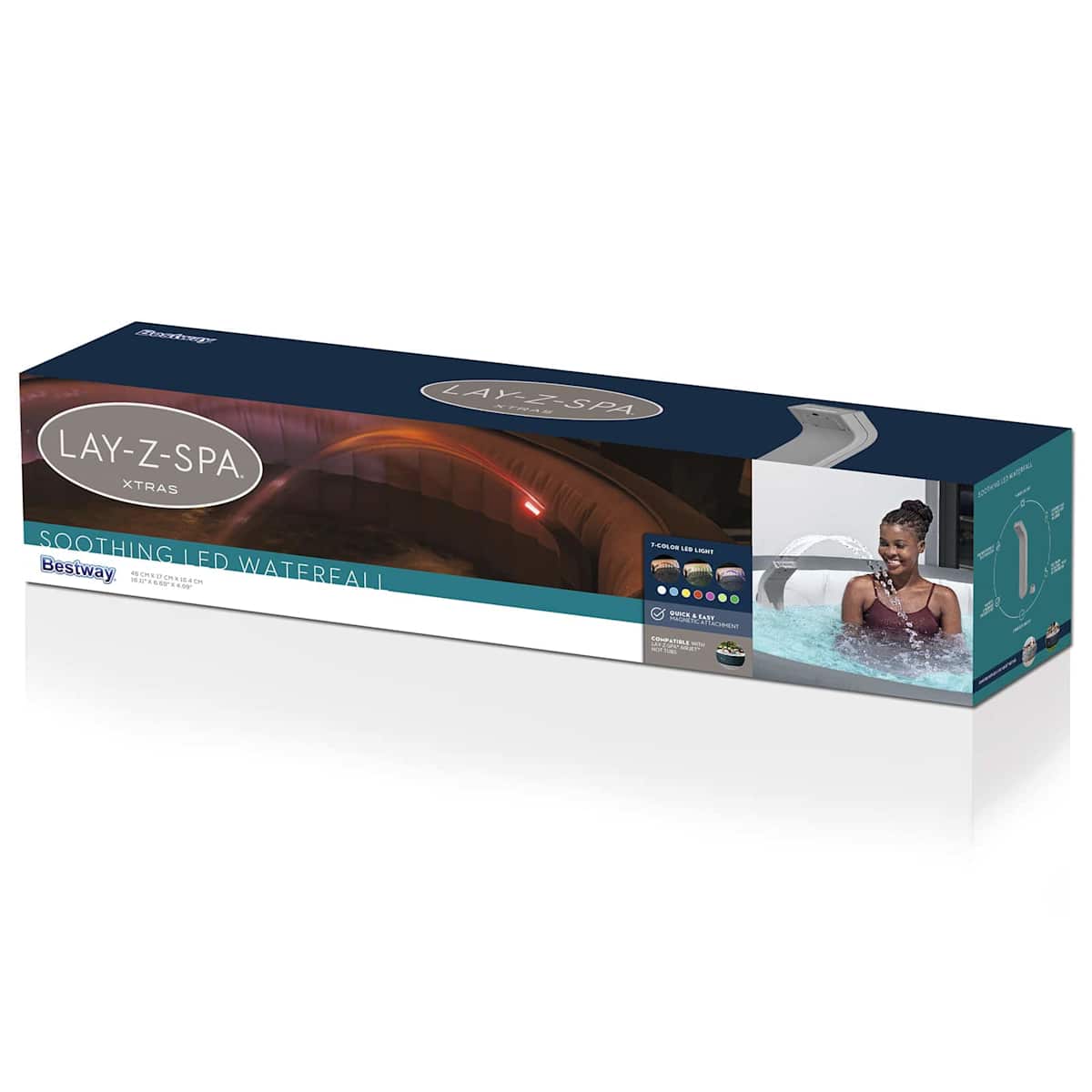 Bestway LED Vandfald med LED-lysstrimler Grå ABS - Billede 2