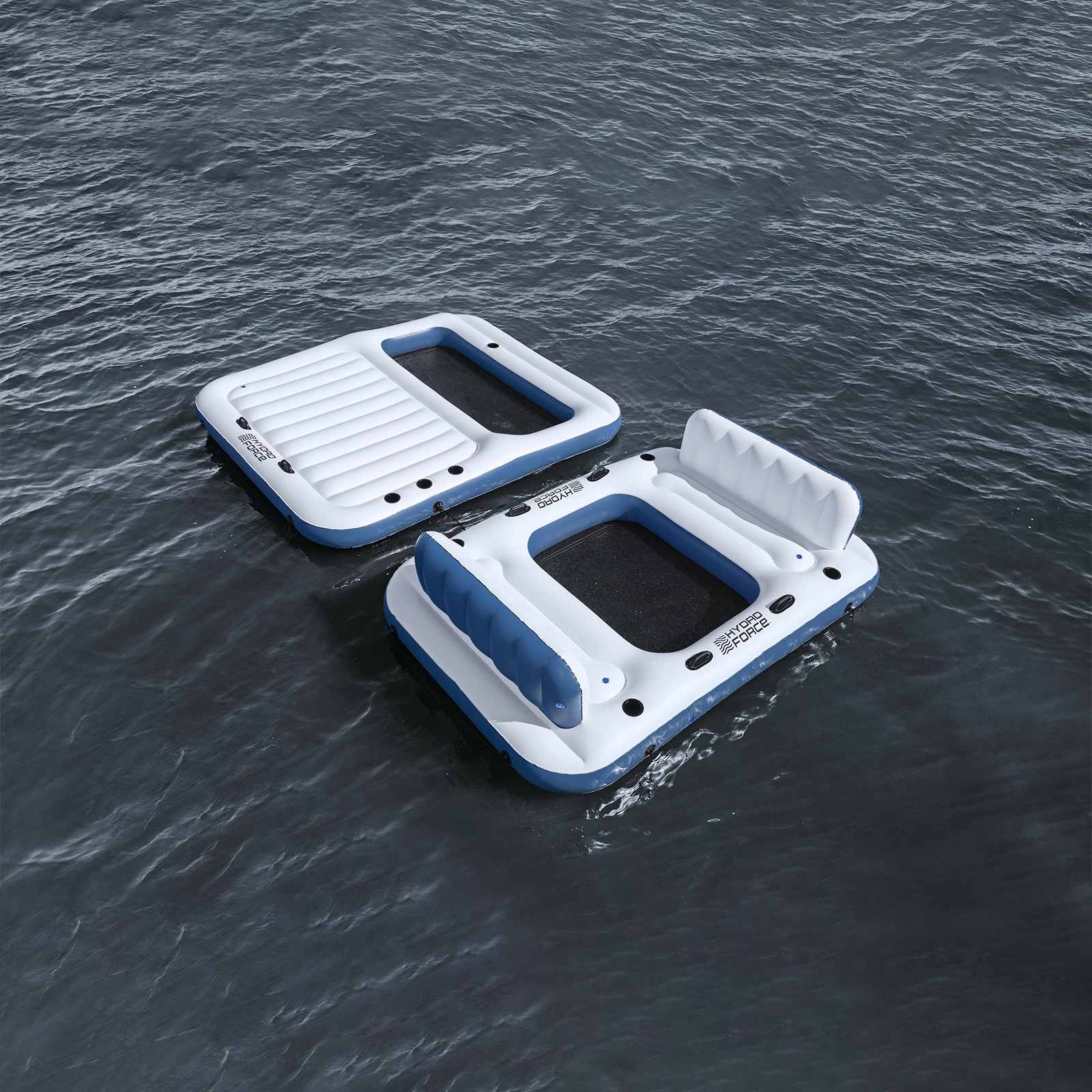 Bestway Плаващ остров Hydro-Force 2 бр. 269 x 182 x 67 см Бяло и синьо
