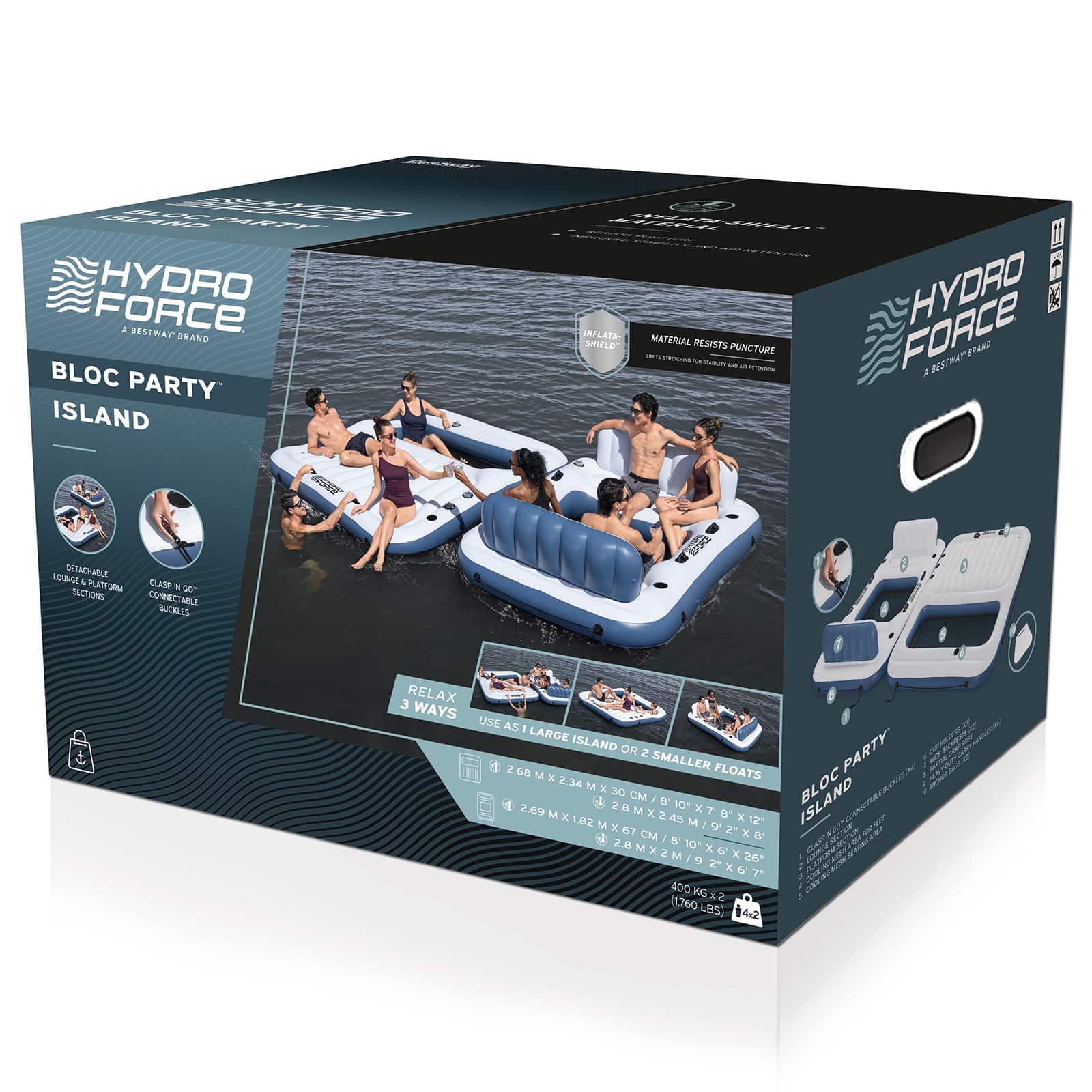 Bestway Hydro-Force drijvend eiland 2 st PVC Wit en Blauw image 10