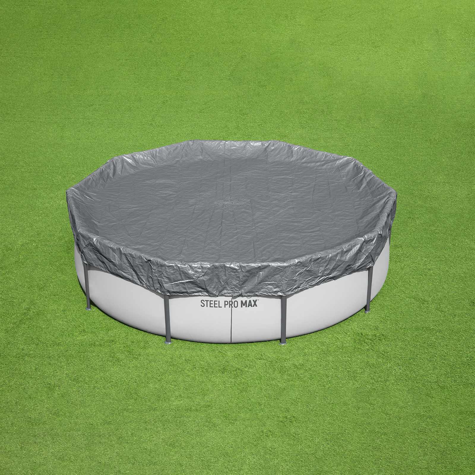 Bestway Zwembadcover Ø3,05 m Rond Polyester Grijs image 1