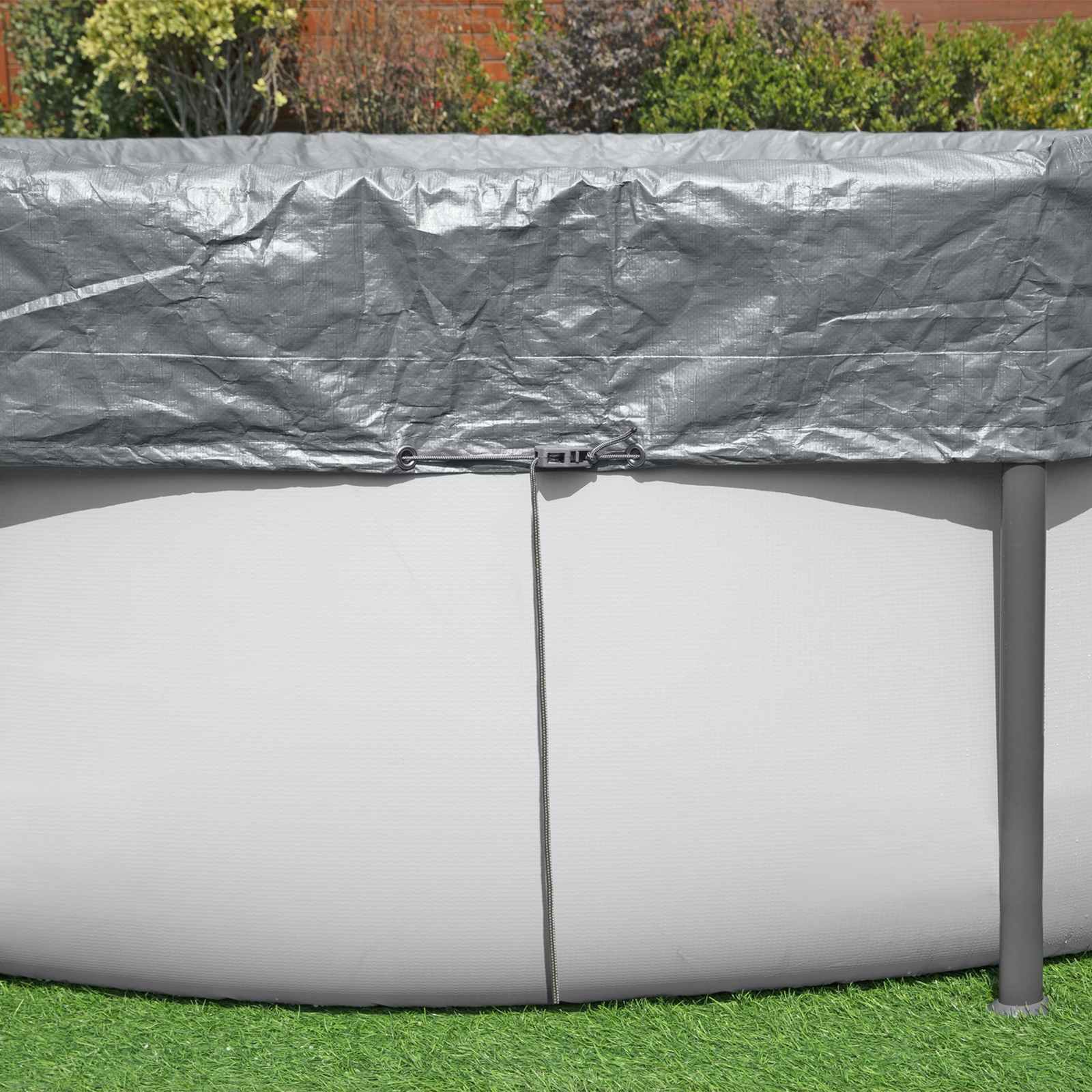 Bestway Zwembadcover Ø3,66 m Rond Polyester Grijs image 5