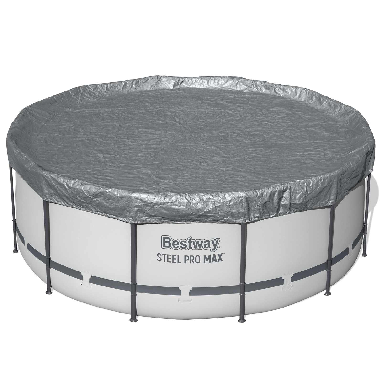 Bestway Zwembadcover Ø3,66 m Rond Polyester Grijs image 2