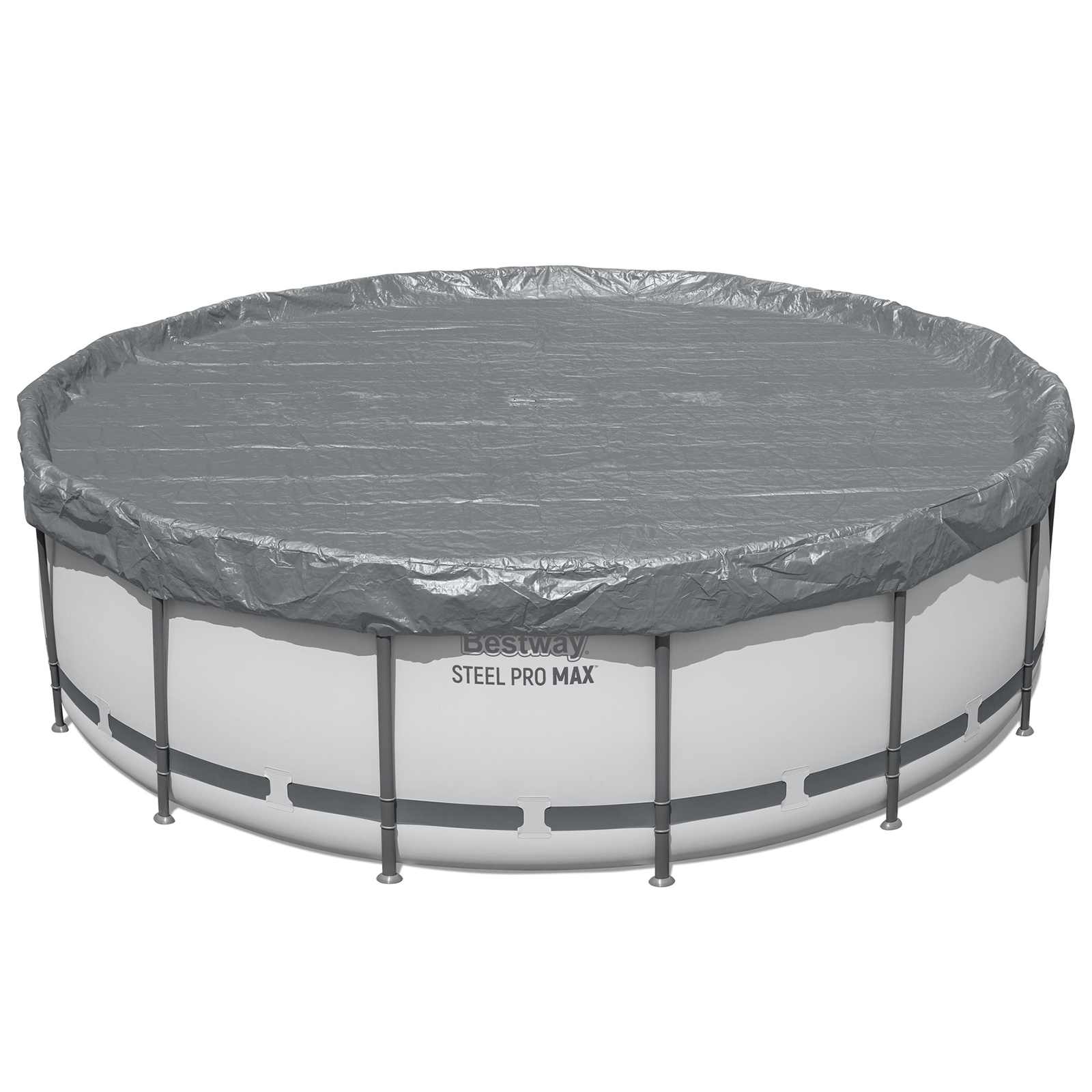 Bestway Zwembadcover Ø4,27 m Rond Polyester Grijs image 2