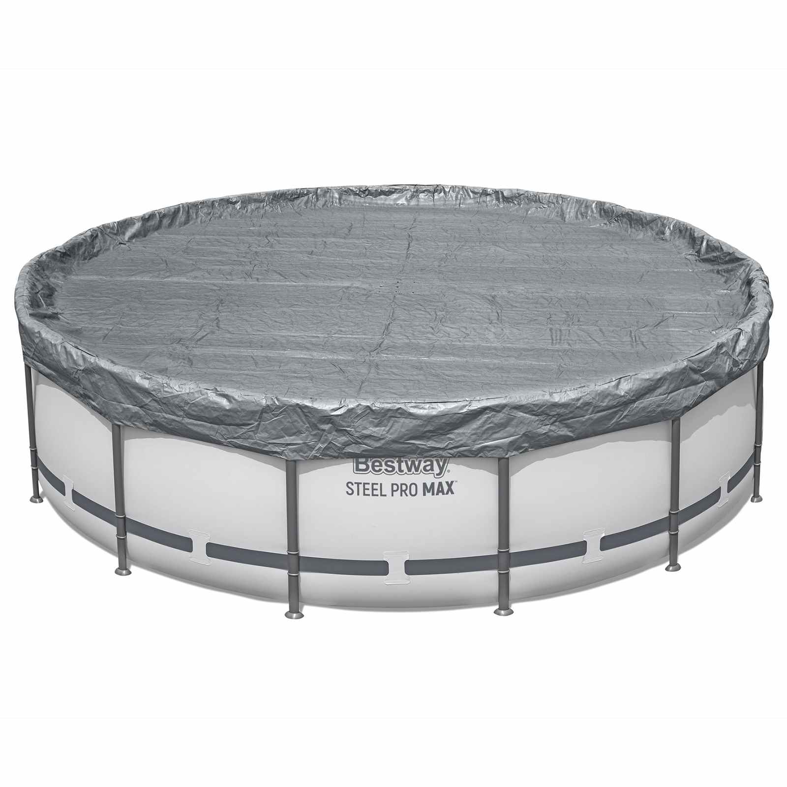 Bestway Zwembadcover Ø4,57 m Rond Polyester Grijs image 2