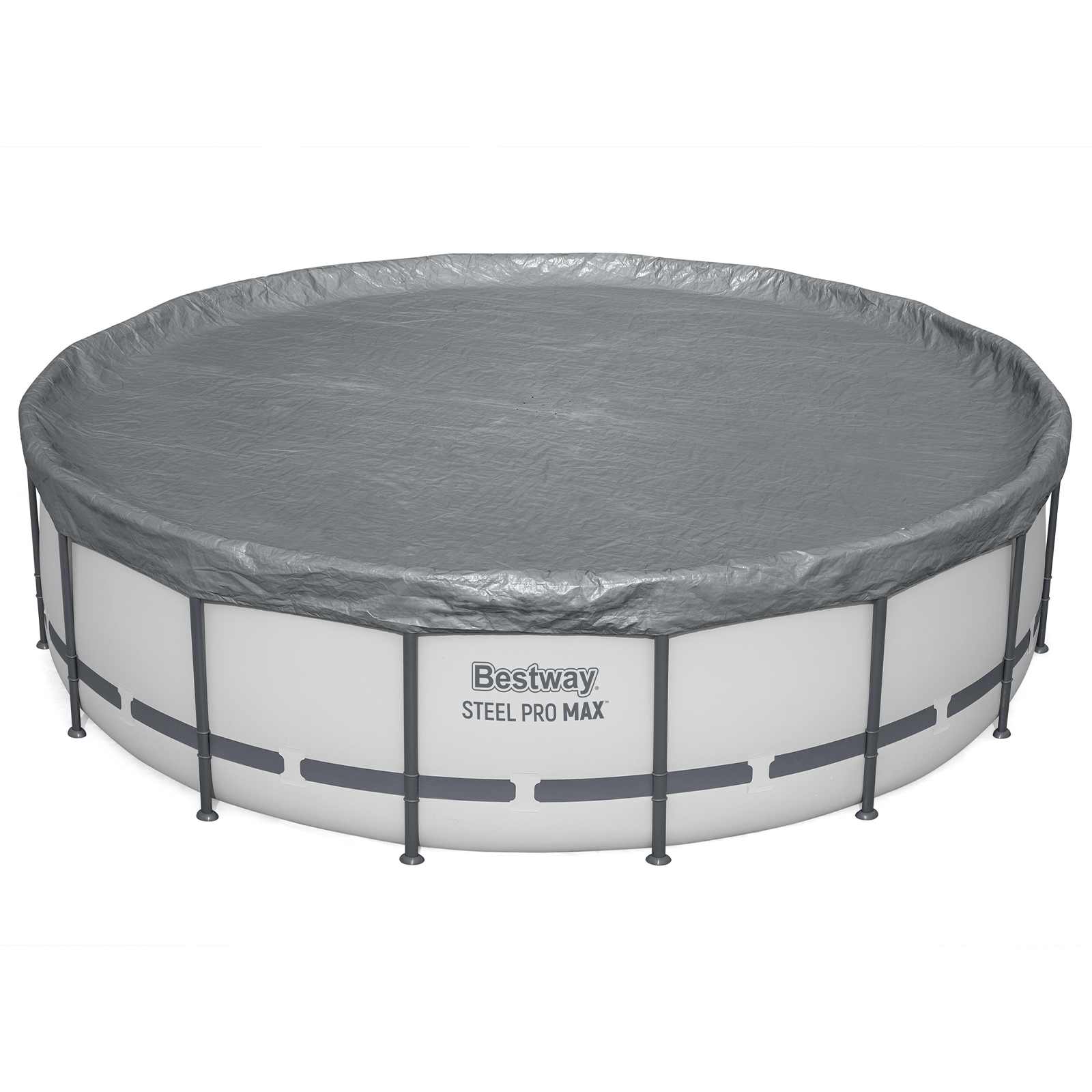 Bestway Zwembadcover Ø4,88 m Rond Polyester Grijs image 1