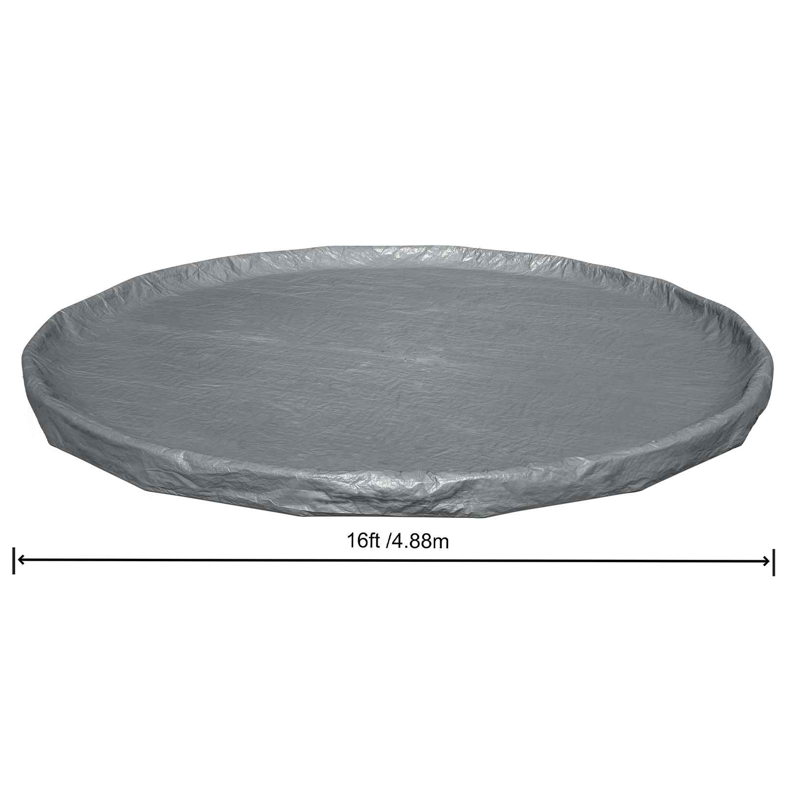 Bestway Zwembadcover Ø4,88 m Rond Polyester Grijs image 5