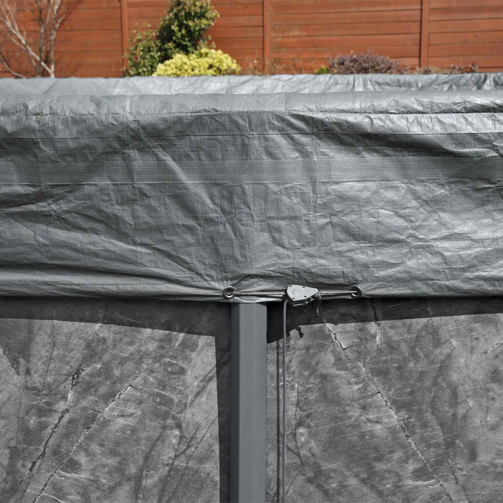 Bestway Zwembadcover Ø5,49 m Rond Polyester Grijs image 7