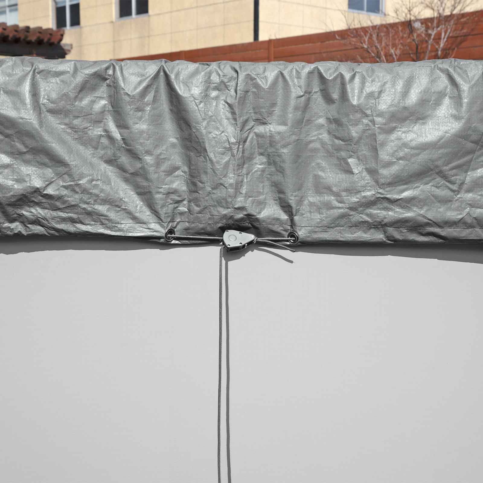Bestway Zwembadcover Ø5,49 m Rond Polyester Grijs image 8