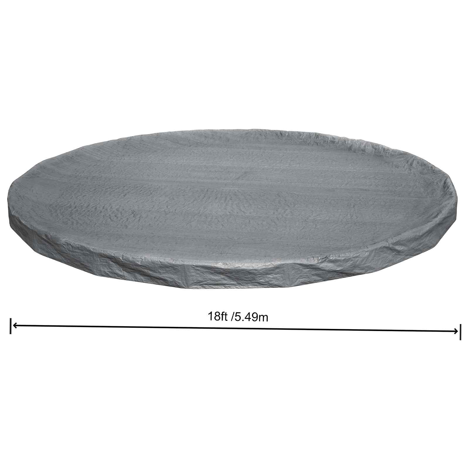 Bestway Zwembadcover Ø5,49 m Rond Polyester Grijs image 9