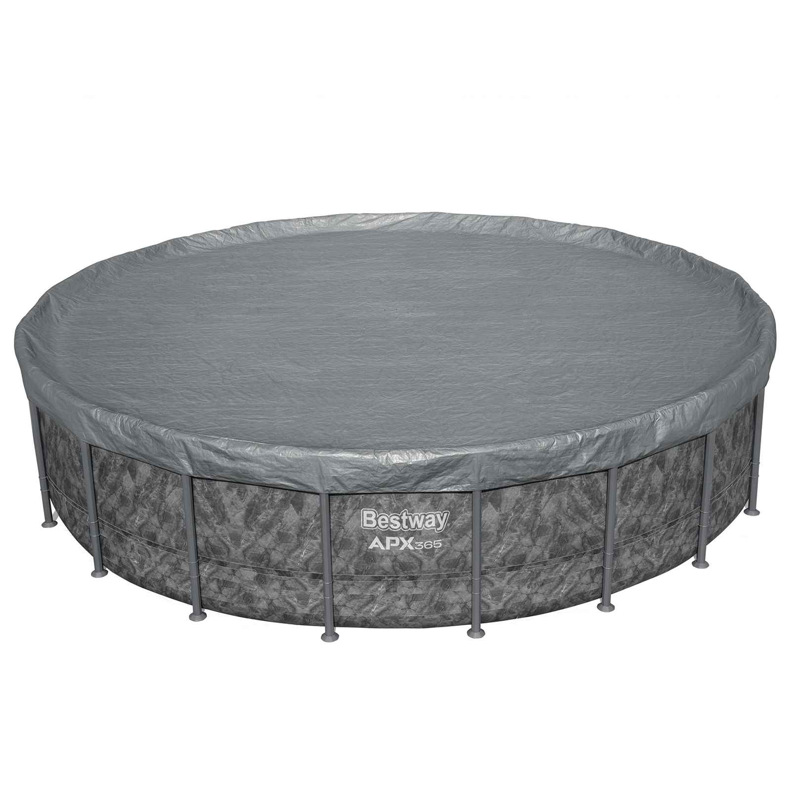 Bestway Zwembadcover Ø6,1 m Rond Polyester Grijs image 2