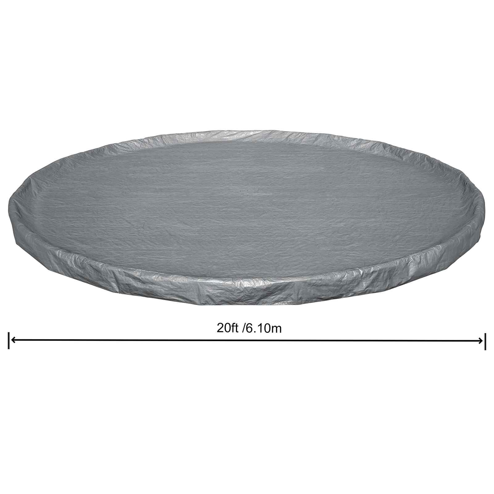 Bestway Zwembadcover Ø6,1 m Rond Polyester Grijs image 6