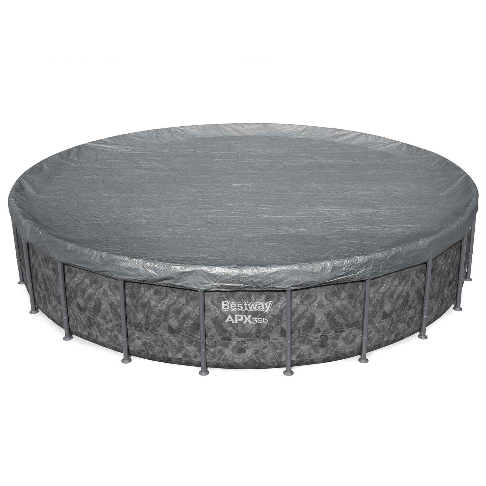 Bestway Zwembadcover Ø6,71 m Rond Polyester Grijs image 1