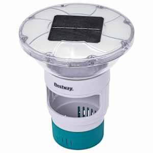 Bestway Ujuv p&auml;ikeselamp LED-ribadega Valge &Oslash; 7,6 cm PC ja ABS