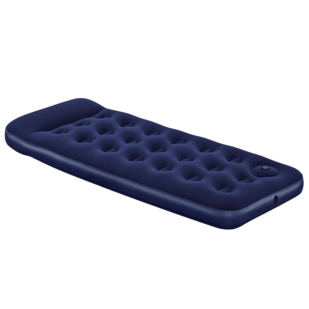 Bestway Oppblåsbar flokket luftseng med innebygd pumpe 185x76x22 cm