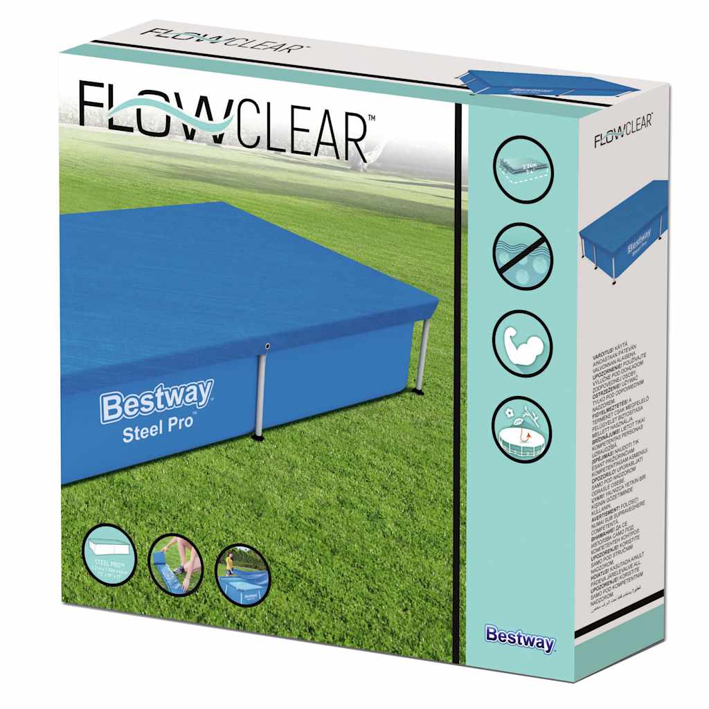 Alternativ bild 1 för Rektangulärt poolöverdrag Flowclear™ | Blå - 2,21x1,5m