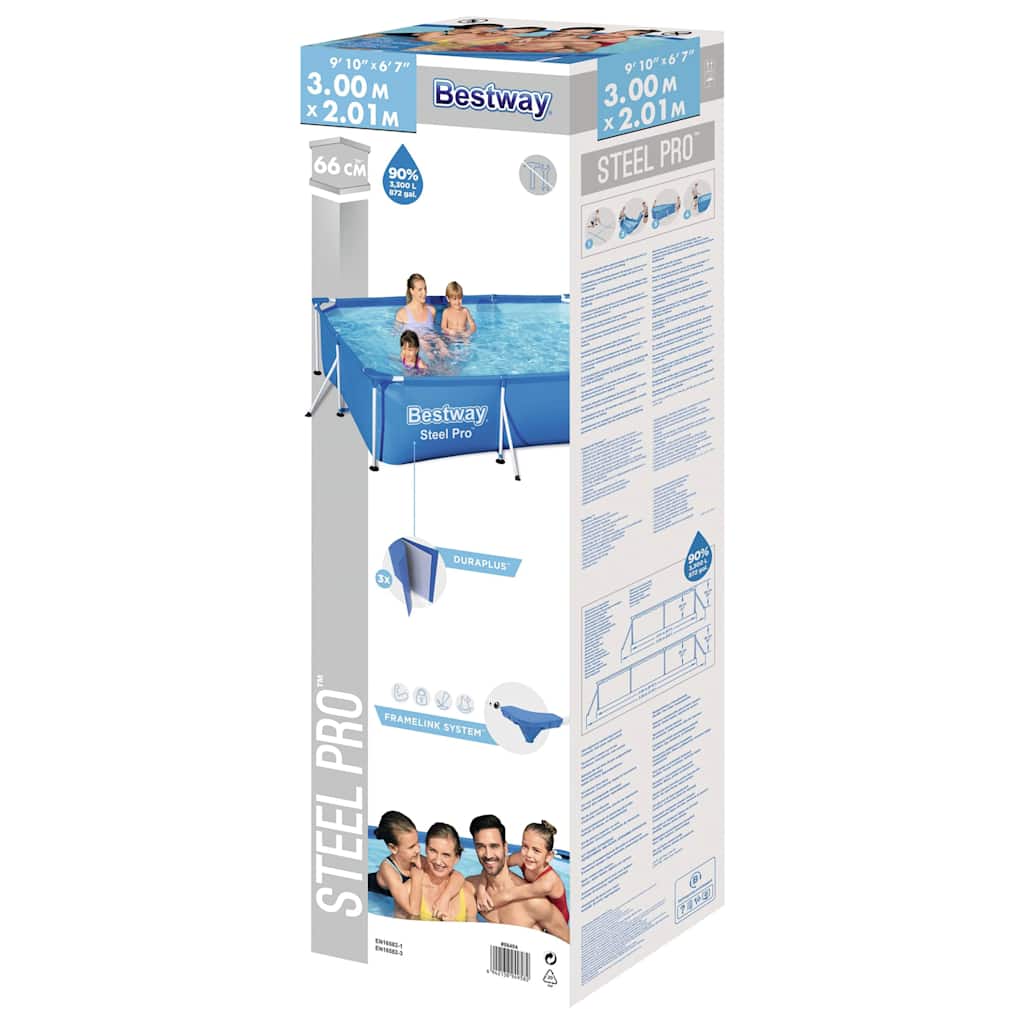 Alternativ bild 4 för Bestway barnpool ovan mark 3x2m - 66cm djup | Steel Pro (56404)
