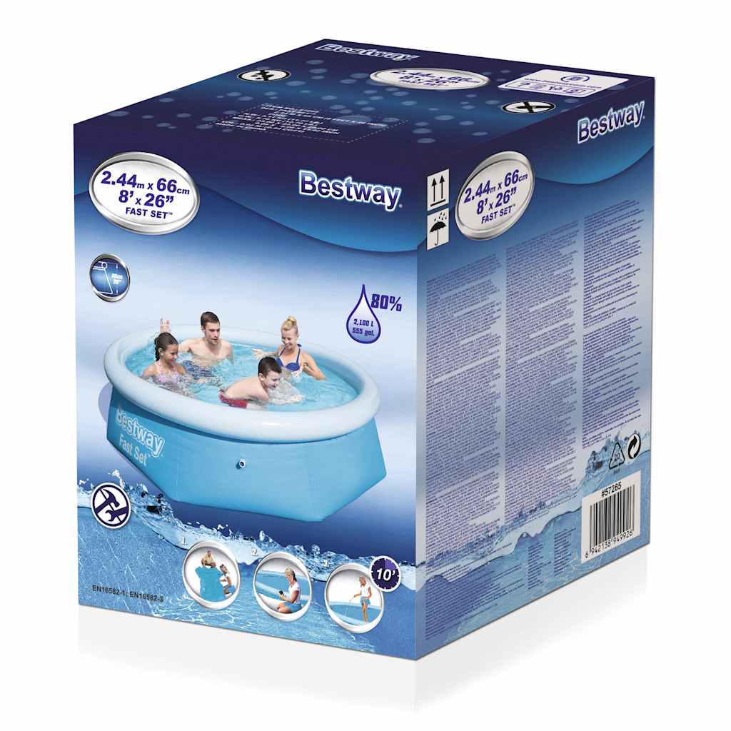 Bestway Zwembad opblaasbaar Fast Set rond 244x66 cm 57265 afbeelding
