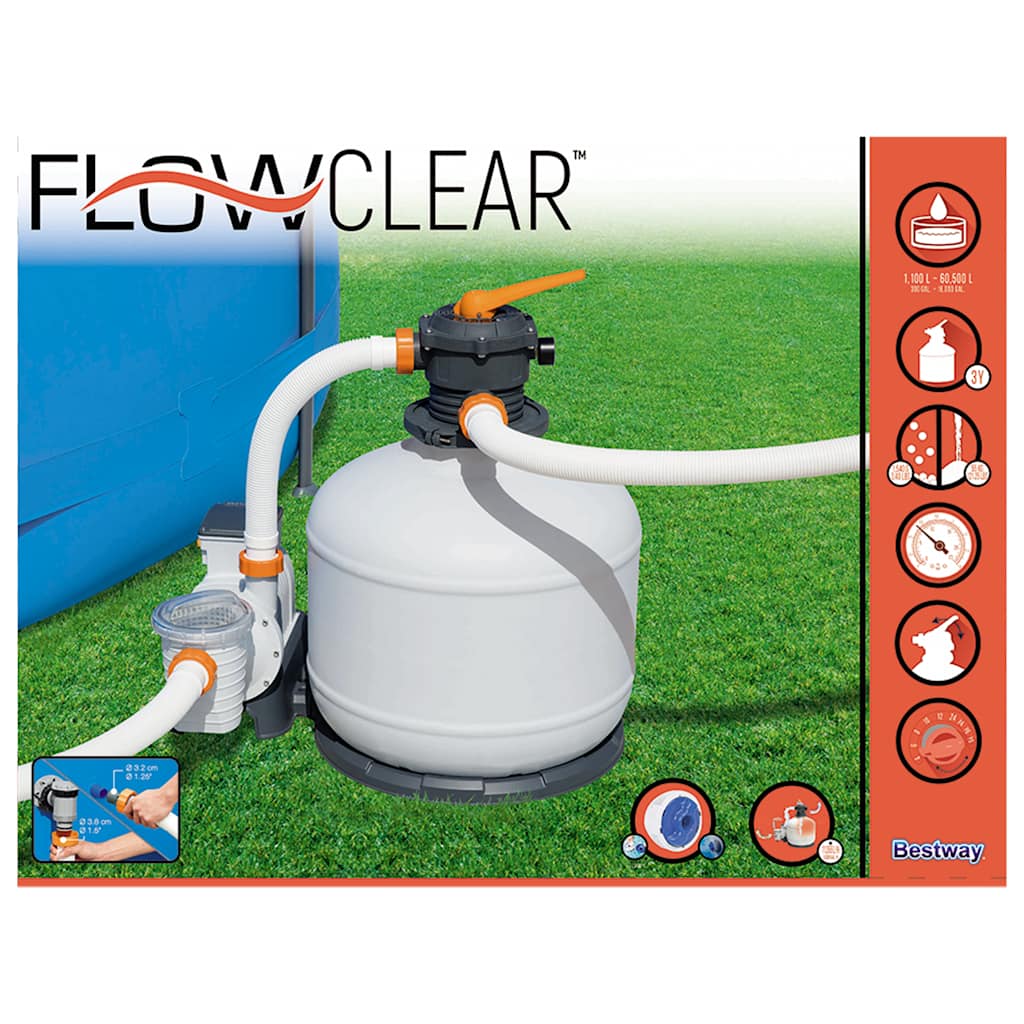 Pompe De Filtre à Sable Flowclear 11355 L/h Bestway 19 width=274