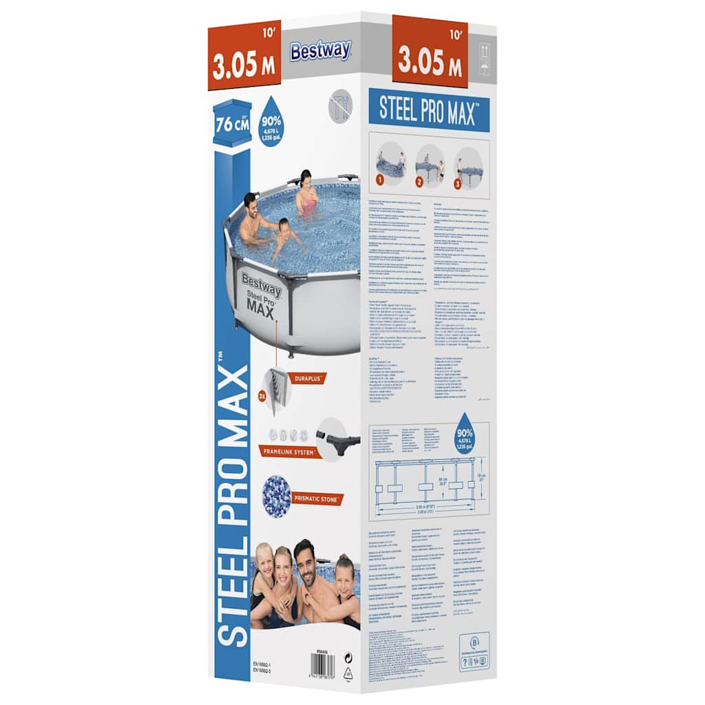 Alternativ bild 1 för Bestway pool ovan mark Ø3m - 76cm djup | Steel Pro MAX (56406)