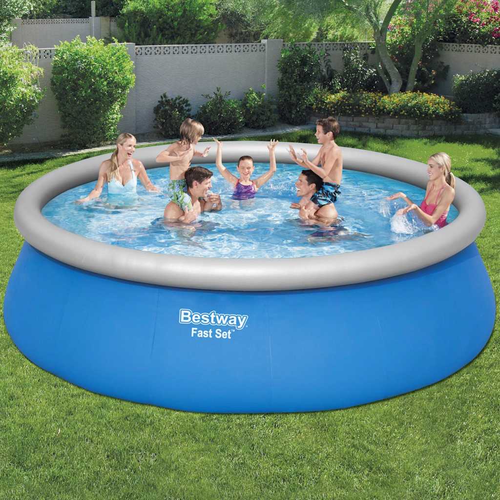 Bestway Fast Set oppusteligt swimmingpoolsæt 457 × 122 cm - rund fritstående pool