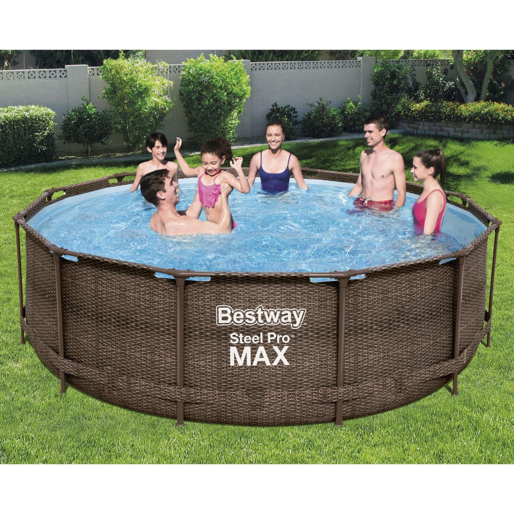 eBay Bestway Set | Pro Pool vida Schwimmbad 6942138986235 MAX Ø366x100cm Steel Schwimmbecken Swimming