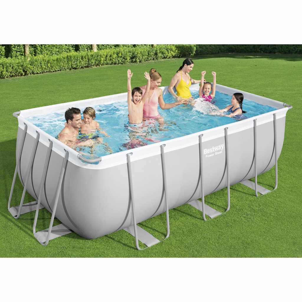 Bestway Power Steel Swimmingpool-Set Rechteckig 412x 201x 122 cm