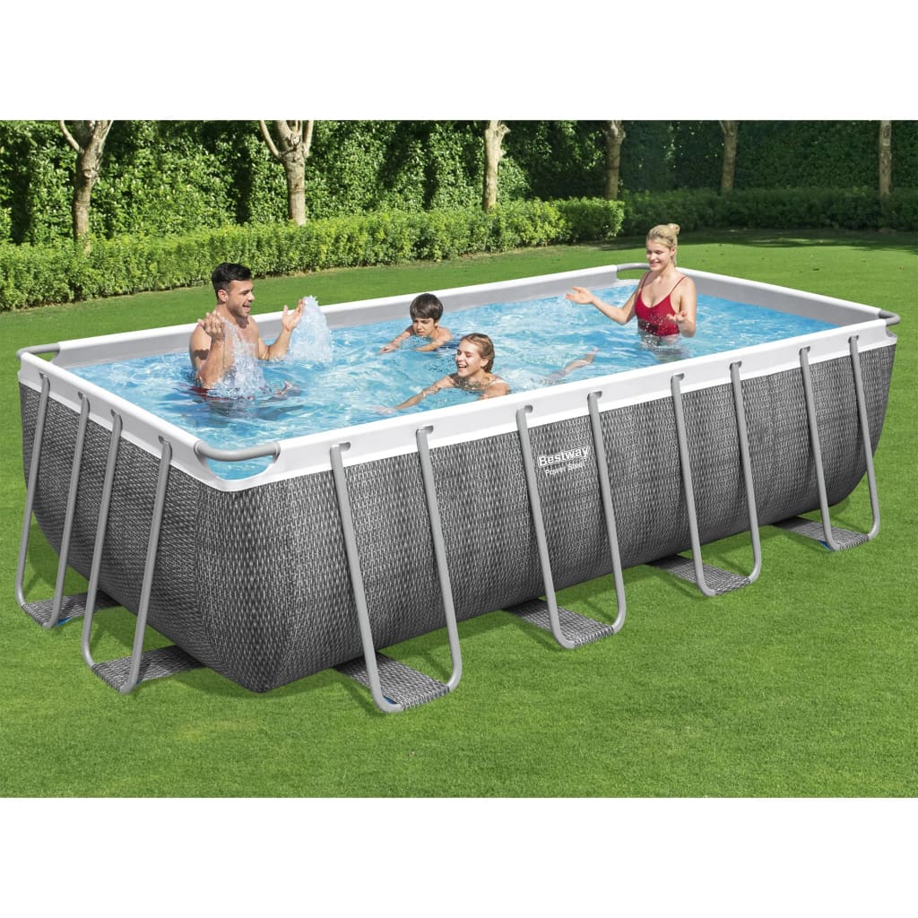 Bestway Power Steel swimmingpool 488x244x122 cm rektangulær