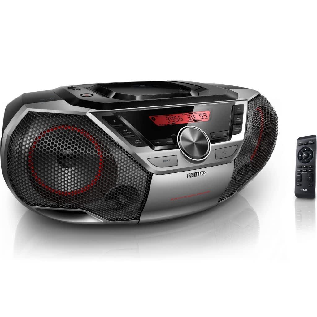 Philips AZ700T/12 Draagbare CD-Soundmachine Zwart/Zilver