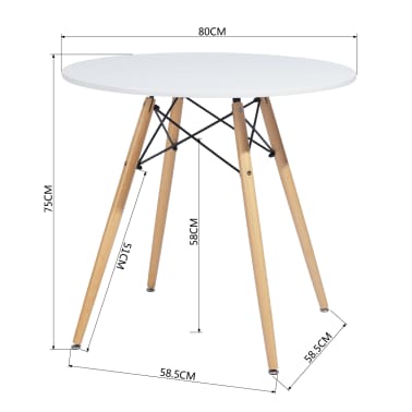 Table De Salle A Manger Ronde Blanche Vidaxl Fr