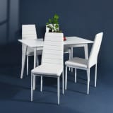 Lot de 4 chaises de salle à manger blanches