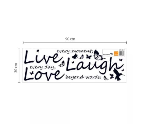 Wall Sticker Decal Blossom Vivid Live Laugh Love Quote Decoration Vidaxl Co Uk