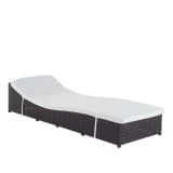 Gartenliege Rattan dunkelbraun Auflage beige FIRENZE
