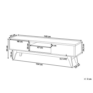 Mesa de TV branca com gavetas EERIE[10/12]