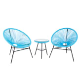 Gartenmöbel Set Kunststoff blau ACAPULCO
