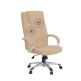 Bürostuhl beige Kunstleder Massagefunktion DIAMOND II