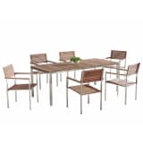 Gartenmöbel Set Holz Edelstahl 6-Sitzer VIAREGGIO
