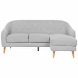 Canapé angle en tissu polyester gris clair IVALO