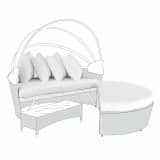 Set de housses beige pour lit de jardin SYLT LUX