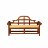 Gartenbank Holz 180 cm mit Auflage gelbes Muster TOSCANA MARLBORO