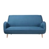 3 Seater Fabric Sofa Blue KOUKI
