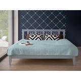 Cama de madera, Tamaño extra grande, Gris, 160 x 200 cm, CALAIS