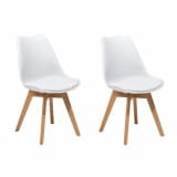 Conjunto de 2 sillas de comedor en blanco DAKOTA II